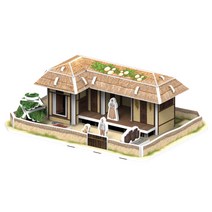 한국 전통 초가집만들기 입체퍼즐 초등학생 교구 종이모형만들기 키즈