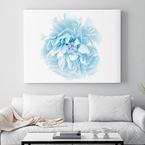 셀러허브 크리스탈 블루 모란 No1 생동감 넘치는 모란 꽃 액자 40호, 직사각형(100x73cm)／프레임액자(흰색)