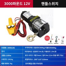 윈지 전동 차량용 리프트 크레인, 12V-3000파운드 핸들 스위치