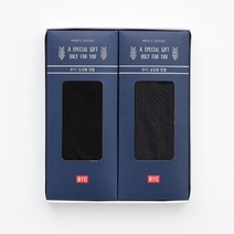 [BYC] 남자 정장 장목 양말 2족 선물 세트 (SSM0142)