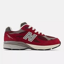 뉴발란스키즈 990v3 스칼렛 레이스업 유아동 오리지널 클래식 스웨이드 앱저브 쿠션 운동화