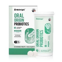 엔젯오리진 오랄 오리진 프로바이오틱스 30정 x 2개 | 츄어블 씹어먹는 구강 유래 유산균 무설탕 프리바이오틱스 | NZ Origin Oral Origin Probiotics, 구강 유래 유산균 2개
