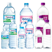 생수 17종 골라담기(롯데 아이시스 동원샘물 몽베스트 제주삼다수200ml~2L), 청평크리스탈(330mlx20EA)