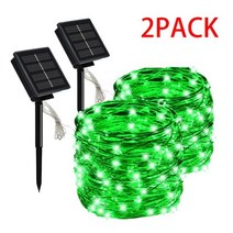 DUCH 새해 태양 램프 LED 야외 12m/7m 문자열 조명 요정 휴일 크리스마스 파티 Garlands 정원 방수, 2PCS green_10M 100LED