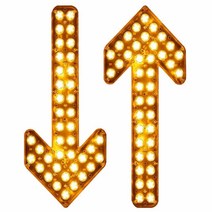 싸인보드 공사 고속도로 화살표 공사 안내 표시등, 35CM 8등 투명 12V 세트
