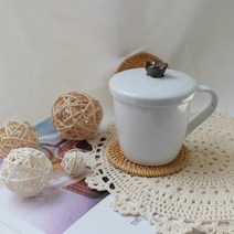 뚜껑머그 고백자 백자, One Size