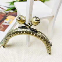 헤세드 NEW) 8.5cm 장미꽃 라운드 동전지갑 프레임, 엔틱