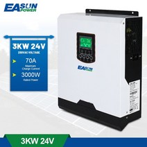 인버터 컨버터 EASUN 전원 Soalr 3KVA 24V 50Hz/60Hz 하이브리드 230VAC 순수 사인파 50A PWM 배터리 충전 inversor, [01] SPS 3KW