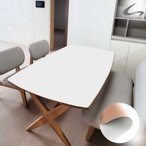 꼬꼬미 양면 인조가죽 한샘 포레릴렉스 식탁매트, 2인용(90cmx90cm), 화이트/브라운