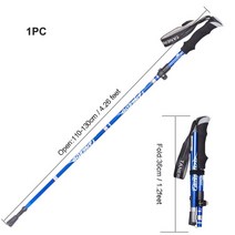 야외 휴대용 접는 노르딕 워킹 폴 1pc 250g 초경량 워킹 트레킹 폴 하이킹 스틱, 파란색