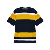 22SS [populet]네이비 컬러블록 면 반팔티셔츠 WHTS2B546N2