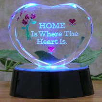 BANBERRY DESIGNS Housewarming Gift - Glass Heart on Led Lighted Base - Home is Where The Heart is -, 1