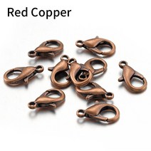 홈파티 파티장식 100pcs 랍스터 걸쇠 팔찌 목걸이 10-18mm 후크 체인 폐쇄 결과 보석 만들기위한 액세서리 도매 diy, 04 16mm, 06 Red Copper