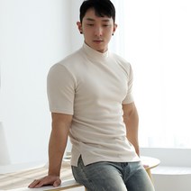 보스트핏 머슬핏 반폴라 남자 니트 반팔 티셔츠 6color