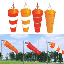 바람자루 윈드삭 풍향기 6080100cm windsock 야외 풍향 측정 반사 벨트 공항 항공 정원 농장용 립 스톱 풍향계, 주황색-회색-l