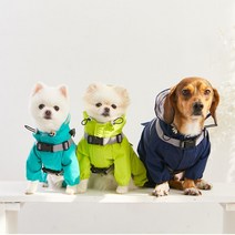(국산) 비오는 날 뽀송뽀송한 산책 세이펫 하네스 우비, 세이펫 하네스 우비(네이비)