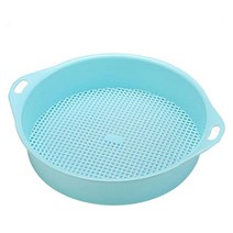 1Pc 홈 가든 토양 체 핸들 퇴비 토양 스톤 메쉬 체 꽃 보육 식물 토양 체 그물 시프터 원예 도구, 하늘색_2
