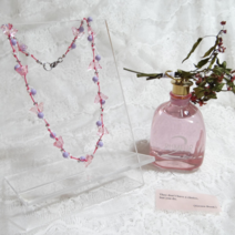 16-071222 핑크 퍼플 써지컬 비즈 아크릴 원석 유니크 패션 목걸이