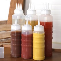 뚜껑소스통 참기름 간장 시럽 오일 양념병 드레싱소스 마요네즈통 1구 3구, 3구뚜껑소스통, 특대