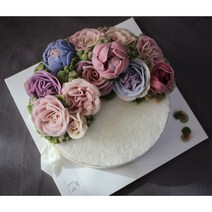 [대전앙금플라워]꽃담케이크 대전앙금플라워떡케이크 - 4호 크레센트형 (생신떡케이크 생일케이크 환갑케이크 칠순케이크 팔순케이크 결혼기념일케이크 프로포즈케이크), 백설기