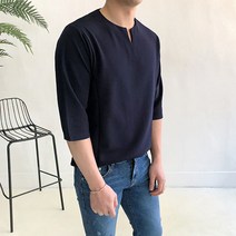 더메이드샵 로이 v넥 남자 7부 티셔츠