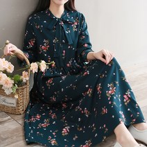 스타일아유 여성 플라워 롱 원피스 리본 스트랩 쉬폰 원피스 [AYA8OP0239]