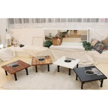 [투제로파이브] 고기집 테이블 캠핑용 불판 미니 접이식 테이블, 아카시아 집성목