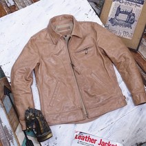 남자 남성 가죽 라이더 트러커 자켓 점퍼 God Js02 이탈리아 수입 야채 무두질 왁스 염료 말 피부
