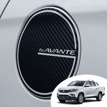 어른킹 렉스턴 스포츠 칸 주유구 포인트 오일캡 레터링 로고 데칼 스티커 자동차 몰딩 랩핑 시트지, 렉스턴 스포츠 칸 2019년이전(원형), 카본화이트(주유구)