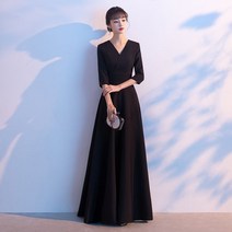 셀프웨딩드레스 본식 조이 드레스 돌잔치 브라이덜샤워 스냅촬영 셀프웨딩 미카도실크 브이넥