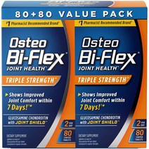 (1+1) Osteo Bi-Flex 오스테오 바이땡땡땡 글루코사민 트리플 스트렝스 관절영양 80 정 2개, 2+2