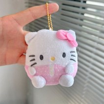 Kawaii-귀여운 커비 가방 플러시 장난감 동전 지갑 만화 핑크 봉제 인형 펜던트 에어플레이드 가방 소녀 크리스마스 선물, 9cm KT cat 2