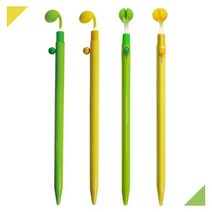 [마치] 콩나물 니들 볼펜 0.7mm 케릭터볼펜, 10개입, 옐로우
