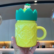 스벅 세라믹 머그 뚜껑 파인애플 베어 보온 텀블러 홀리데이 스타벅스미니보온병 벤티, 465ml 파인애플 베어 머그