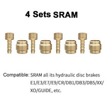 MTB 자전거 유압 디스크 브레이크 니들 올리브 연결 인서트Shimano BH90 BH59 SRAM MAGURA TEKTRO 자전거 브레이크 호스 피팅, 04 4 Sets SRAM