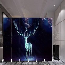 F-F 병풍 북유럽 인테리어 파티션 이동식 접이식, A4, 3 개의 패널: 1.8 m 높이 * 1.2 m 너비