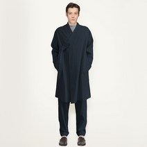 린넨 생활한복 도포 두루마기 홈웨어 남자 롱가디건 잠옷 반물네이비 105