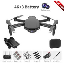 촬영드론 고화질 카메라 드론 xczj e99 pro2 rc 미니 4k 1080p 720p 듀얼 와이파이 fpv 공중 사진 헬리콥터 접이식 쿼드 콥터 dron 완구, 4k 더블 블랙 3b