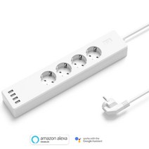Smart multi Wifi 스마트 전원 USB 4포트 멀티탭 Alexa Google홈, 1개, 화이트 1.8m