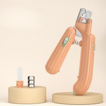 반려동물 발톱깎기 LED 라이트 네일 클리퍼 강아지 고양이청소용품 가위, 주황색 [램프+귀 램프+파일+배터리]