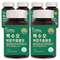 하비웰 국내산 백수오 복합추출물정 600mg X 60정, 6통