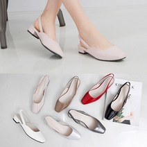 [애슬릿] 스퀘어 라인 플랫 슬링백 3cm