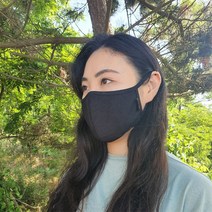 들꽃잠 블랙마스크 3D입체 중대형 인견 유기농면마스크 필터교체형 겨울용, 1개, 1개