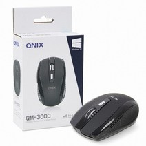 제이트리Qnix 무선 마우스 QM-3000 블랙 편한 슬림 심플 편리한 업무용 컴퓨터 오피스 휴대용 노트북JATI튯