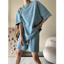 Suit Shorts With Ladies T-Shirt And Top Loose Oversized Cotton Summer Two Piece Classic Activewear C