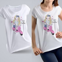 자투리 3D전사지 핑크오토바이 소녀 66번