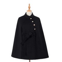 케이프 모직 망토 코트 여성 자켓 XS부터 XL까지