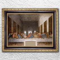 레오나르도 다빈치 최후의 만찬 앤틱액자 53x40, 1골드