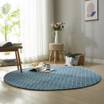 바보사랑 시어서커 원형러그 헤링본 150cm 여름 카페트 매트.가온길카페트(무료배송)