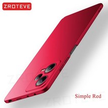 샤오미 레드미 노트 12 케이스 ZROTEVE 슬림 하드 PC 프로스트 커버 글로벌 폰 케이스 Xiaomi Redmi Note 11 11S 10S 10 Pro Plus 5G X, Simple Red, 레드